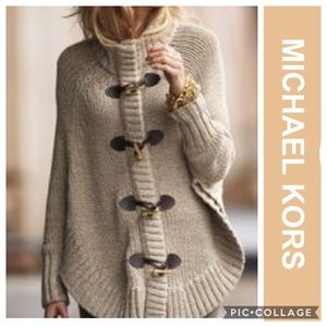 GREY Michael Kors Toggle Poncho Sweater